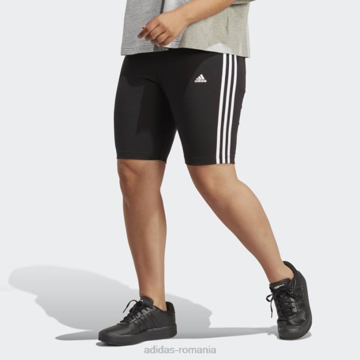 Adidas pantaloni scurți de biciclete cu 3 dungi (plus mărime) alb fashion femei alb negru 2JBN9874