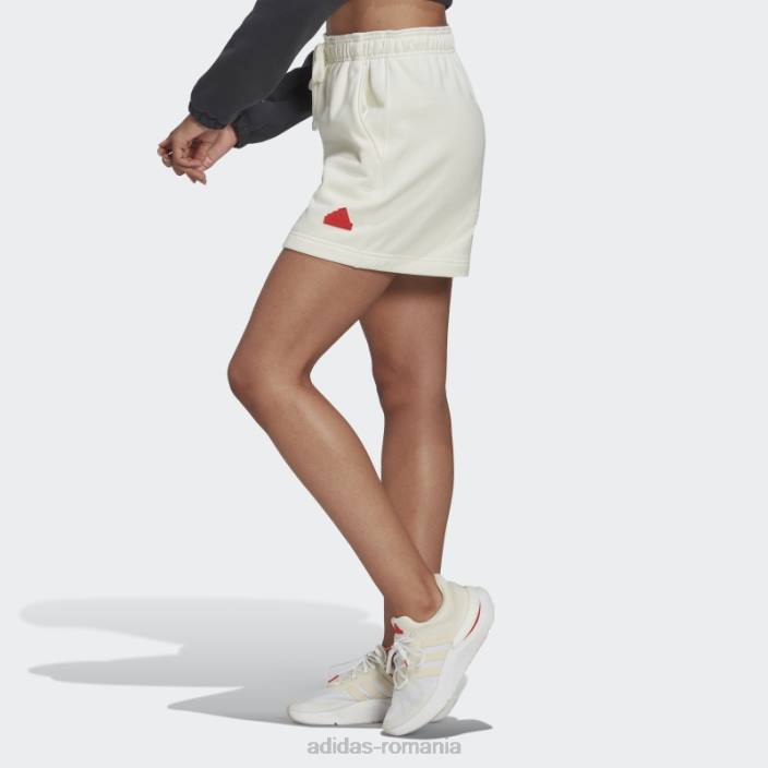 Adidas pantaloni scurți de transpirație albi femei alb 2JBN2582