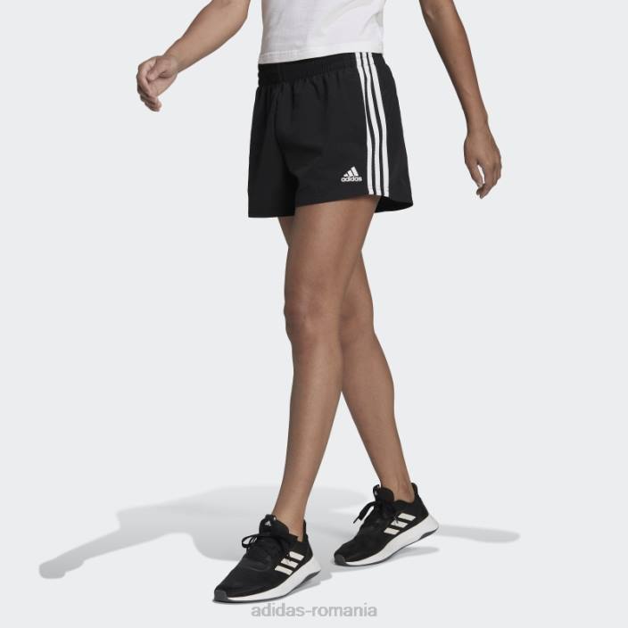 Adidas pantaloni scurți țesuți cu 3 dungi negre (loose fit) adidas femei alb negru 2JBN10227