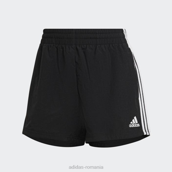 Adidas pantaloni scurți țesuți cu 3 dungi negre (loose fit) adidas femei alb negru 2JBN10227