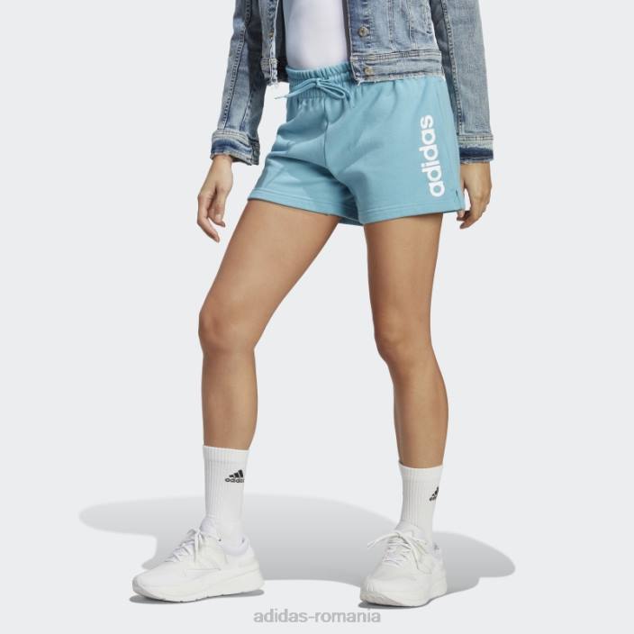 Adidas pantaloni scurți liniar french terry essentials albastru femei albastru alb 2JBN17156