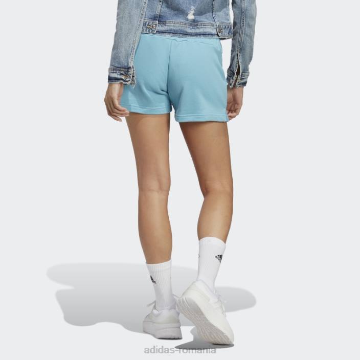 Adidas pantaloni scurți liniar french terry essentials albastru femei albastru alb 2JBN17156