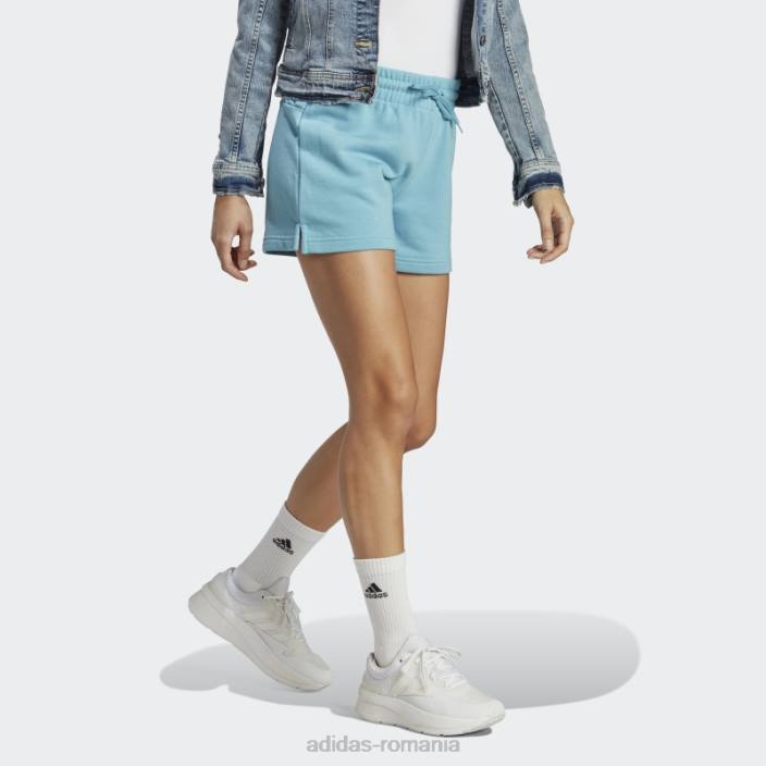 Adidas pantaloni scurți liniar french terry essentials albastru femei albastru alb 2JBN17156
