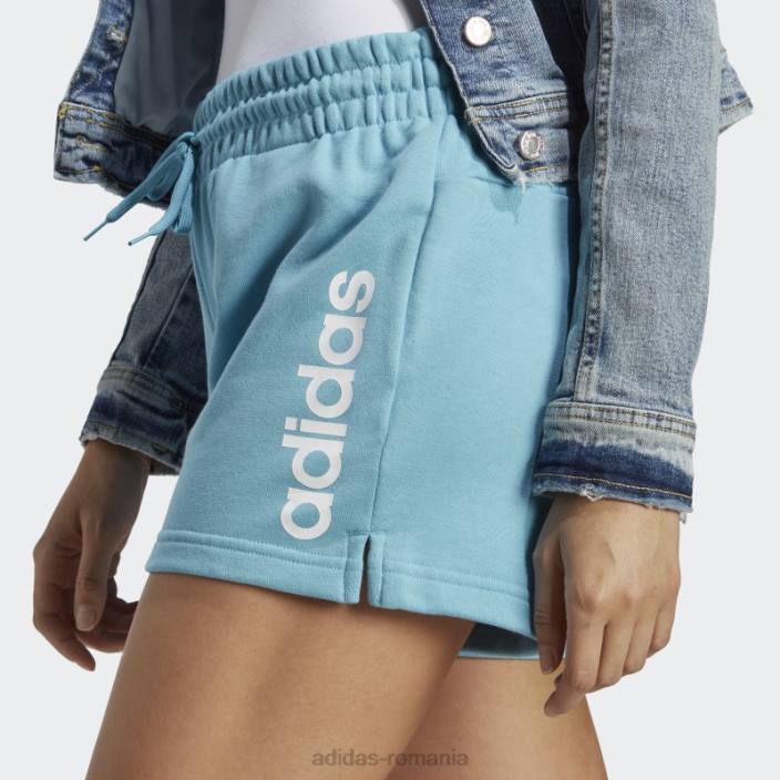 Adidas pantaloni scurți liniar french terry essentials albastru femei albastru alb 2JBN17156