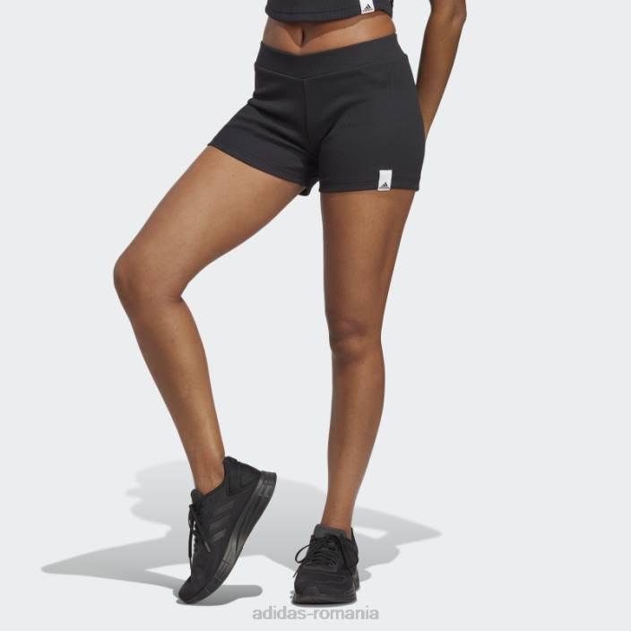 Adidas pantaloni scurți lounge rib booty negri adidas femei negru 2JBN9510