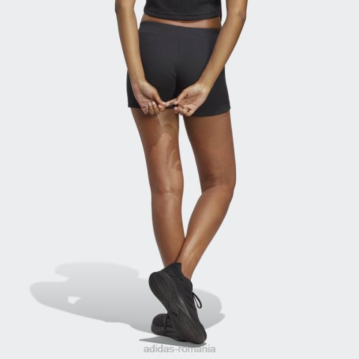 Adidas pantaloni scurți lounge rib booty negri adidas femei negru 2JBN9510