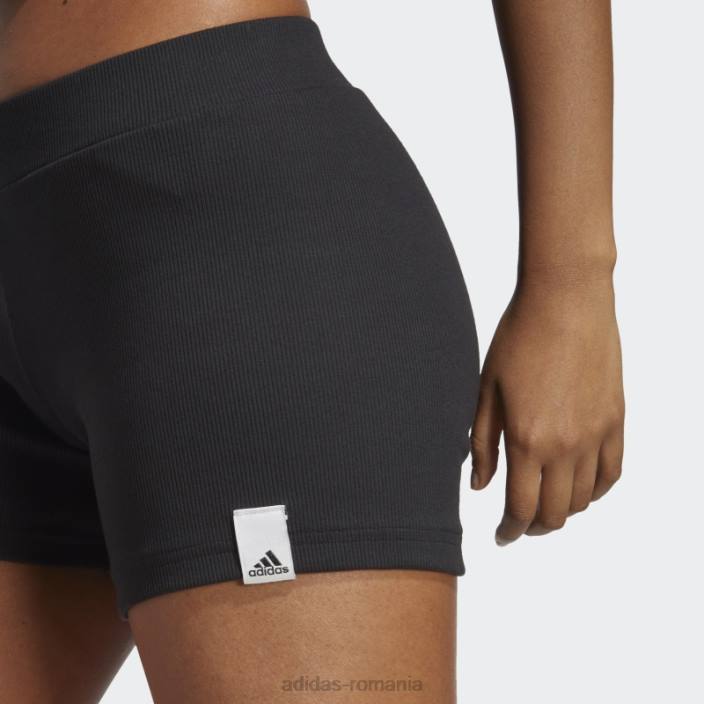 Adidas pantaloni scurți lounge rib booty negri adidas femei negru 2JBN9510