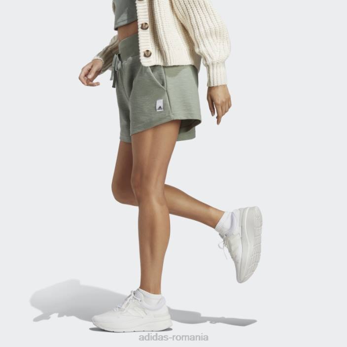 Adidas pantaloni scurți lounge terry loop verde argintiu adidas femei verde argintiu 2JBN9288