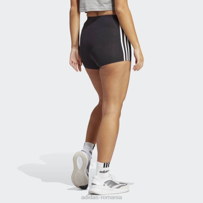 Adidas pantaloni scurți negru cu 3 dungi din jerseu simplu adidas femei alb negru 2JBN9759