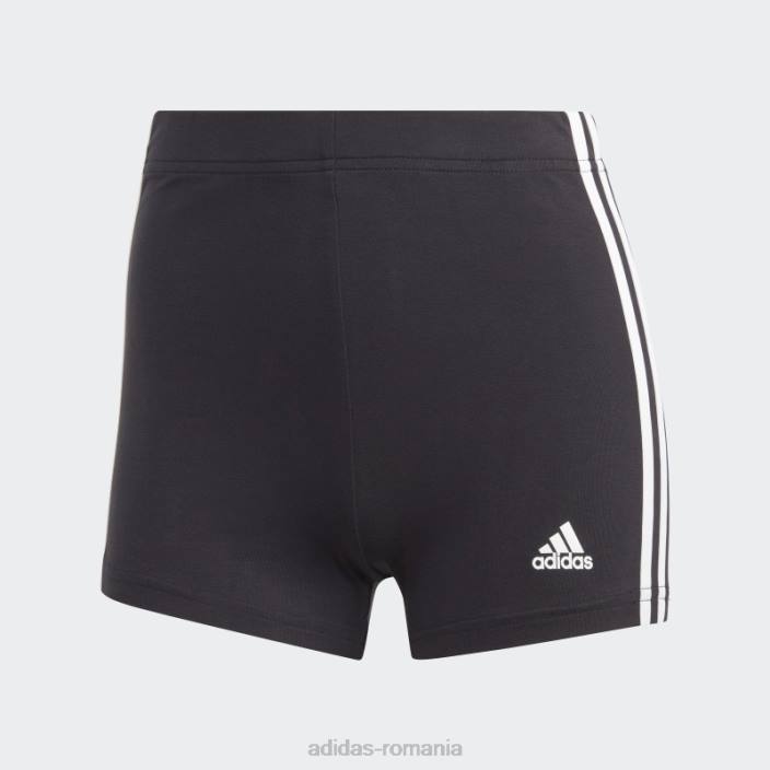 Adidas pantaloni scurți negru cu 3 dungi din jerseu simplu adidas femei alb negru 2JBN9759