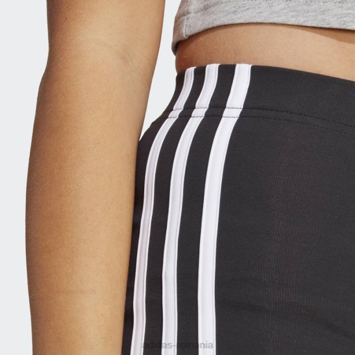 Adidas pantaloni scurți negru cu 3 dungi din jerseu simplu adidas femei alb negru 2JBN9759