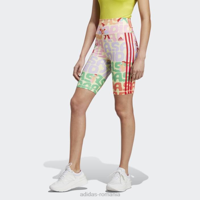 Adidas pantaloni scurți pearl citrine hot x farm rio pentru biciclete femei perlat citrin/rosu 2JBN9885