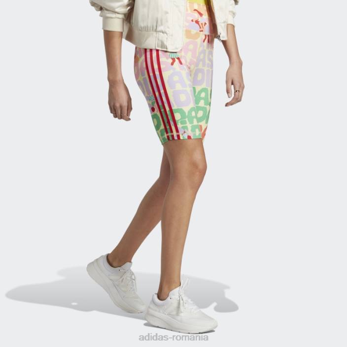 Adidas pantaloni scurți pearl citrine hot x farm rio pentru biciclete femei perlat citrin/rosu 2JBN9885