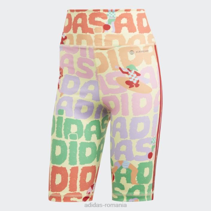 Adidas pantaloni scurți pearl citrine hot x farm rio pentru biciclete femei perlat citrin/rosu 2JBN9885