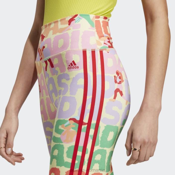 Adidas pantaloni scurți pearl citrine hot x farm rio pentru biciclete femei perlat citrin/rosu 2JBN9885