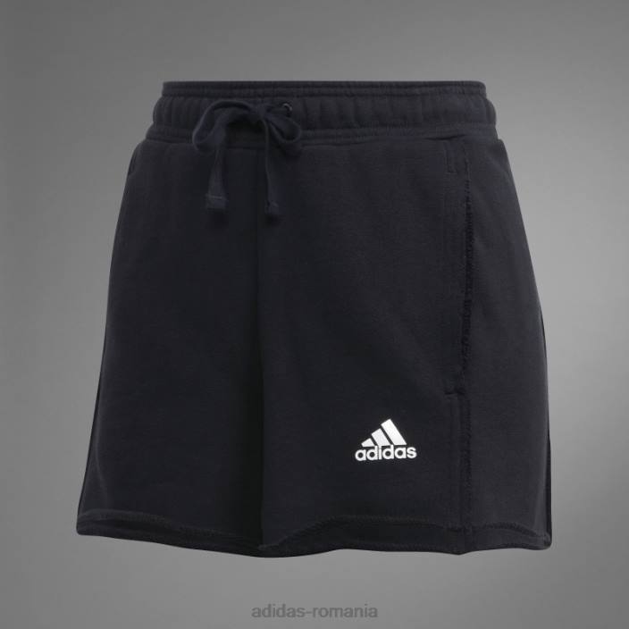 Adidas pantaloni scurți relaxați cu talie înaltă colective, negri femei negru 2JBN9199