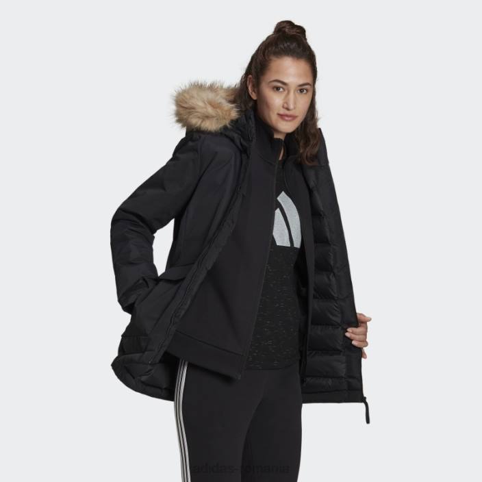 Adidas parka elegantă, neagră, cu glugă femei negru 2JBN10463