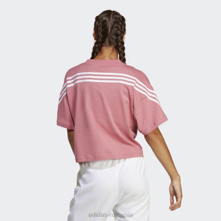 Adidas pictograme de viitor roz 3 dungi moda tricou femei roz 2JBN9117