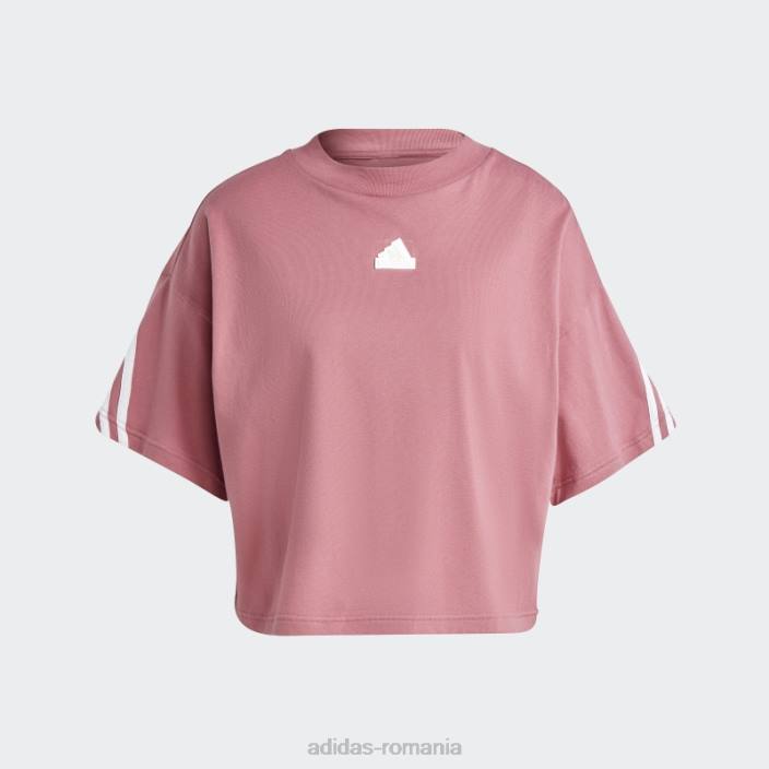 Adidas pictograme de viitor roz 3 dungi moda tricou femei roz 2JBN9117