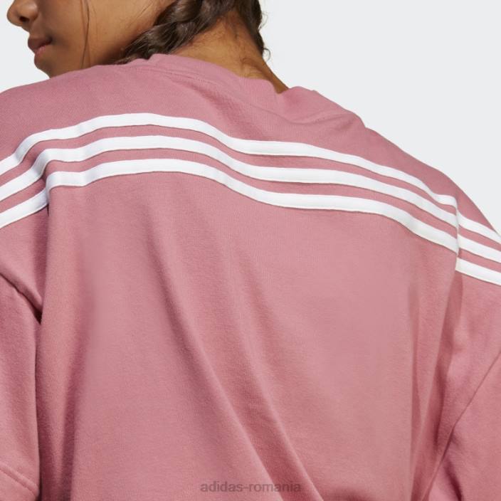 Adidas pictograme de viitor roz 3 dungi moda tricou femei roz 2JBN9117