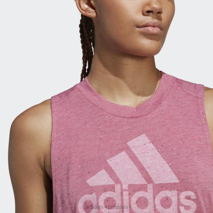 Adidas pink mel future icons winners 3.0 tank top femei roz mel/alb 2JBN9695