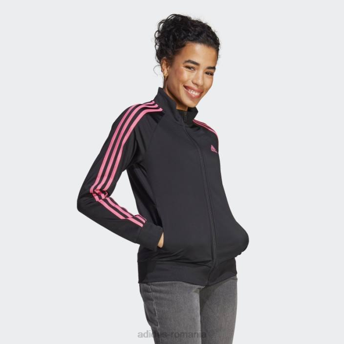 Adidas primegreen essentials warm-up jachetă de sport subțire cu 3 dungi, magenta femei negru/magenta 2JBN9471