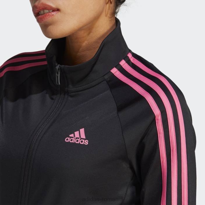 Adidas primegreen essentials warm-up jachetă de sport subțire cu 3 dungi, magenta femei negru/magenta 2JBN9471