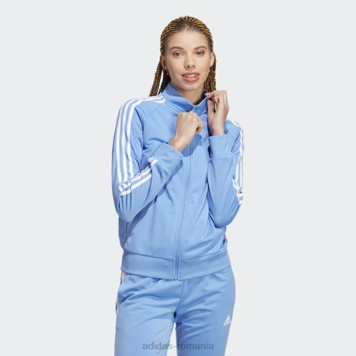 Adidas primegreen essentials warm-up jachetă subțire cu 3 dungi albastru femei albastru alb 2JBN9704