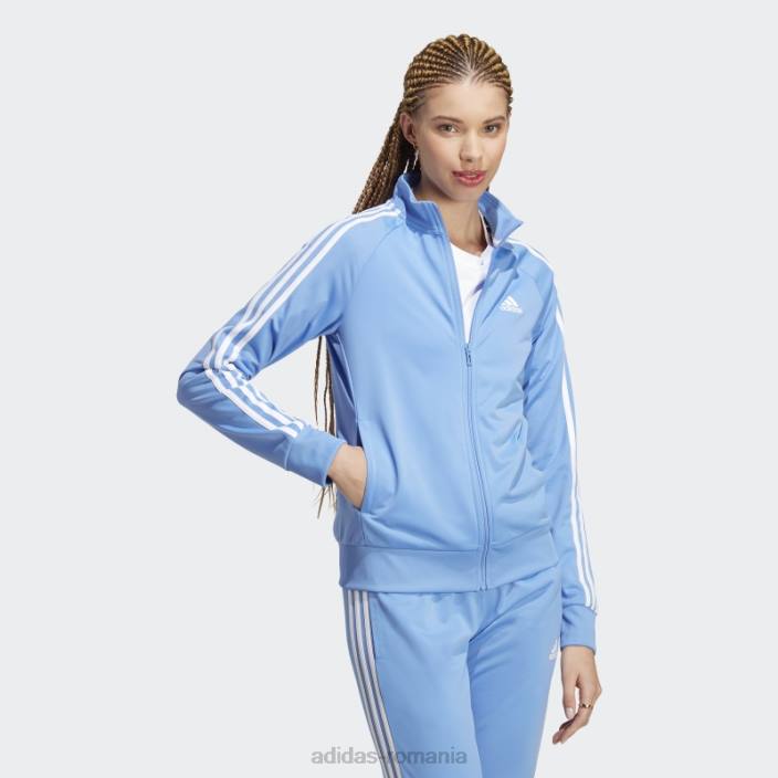 Adidas primegreen essentials warm-up jachetă subțire cu 3 dungi albastru femei albastru alb 2JBN9704