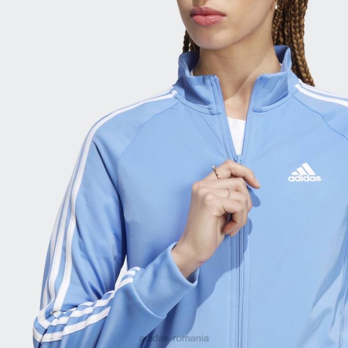 Adidas primegreen essentials warm-up jachetă subțire cu 3 dungi albastru femei albastru alb 2JBN9704