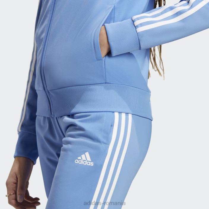 Adidas primegreen essentials warm-up jachetă subțire cu 3 dungi albastru femei albastru alb 2JBN9704
