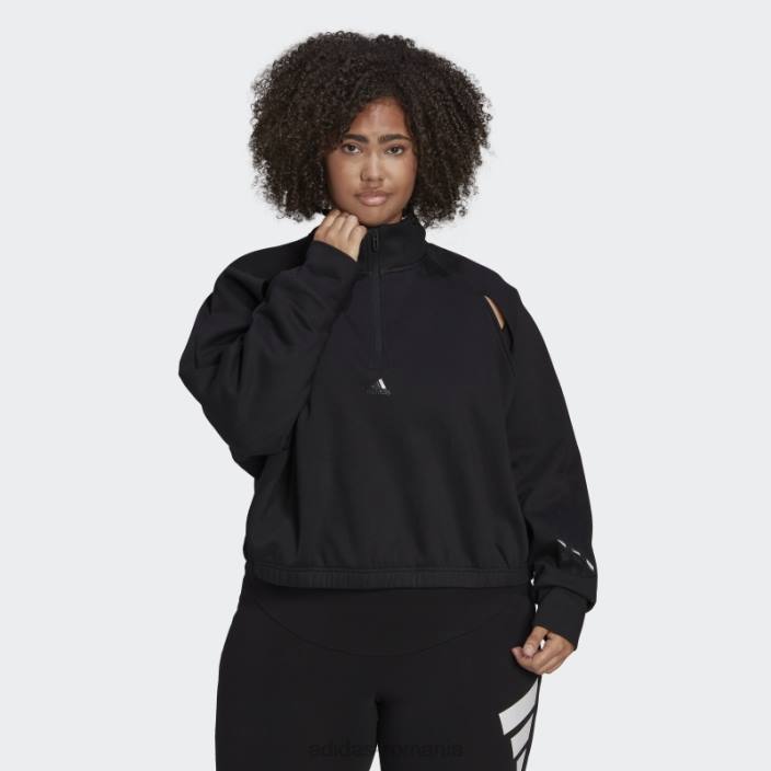 Adidas pulover fleece hyperglam (marime plus) negru adidas femei negru 2JBN3048