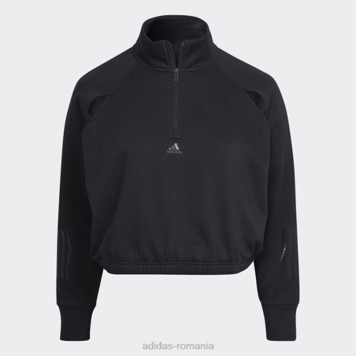 Adidas pulover fleece hyperglam (marime plus) negru adidas femei negru 2JBN3048