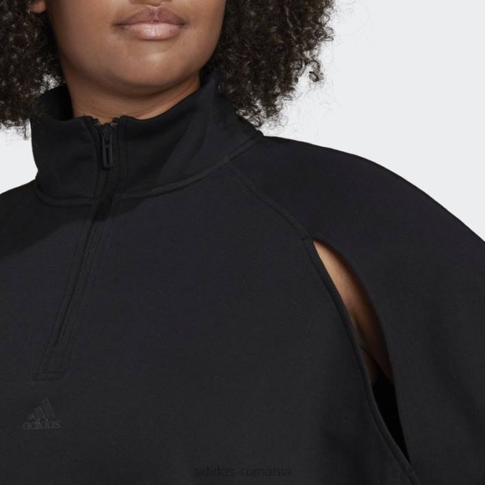 Adidas pulover fleece hyperglam (marime plus) negru adidas femei negru 2JBN3048