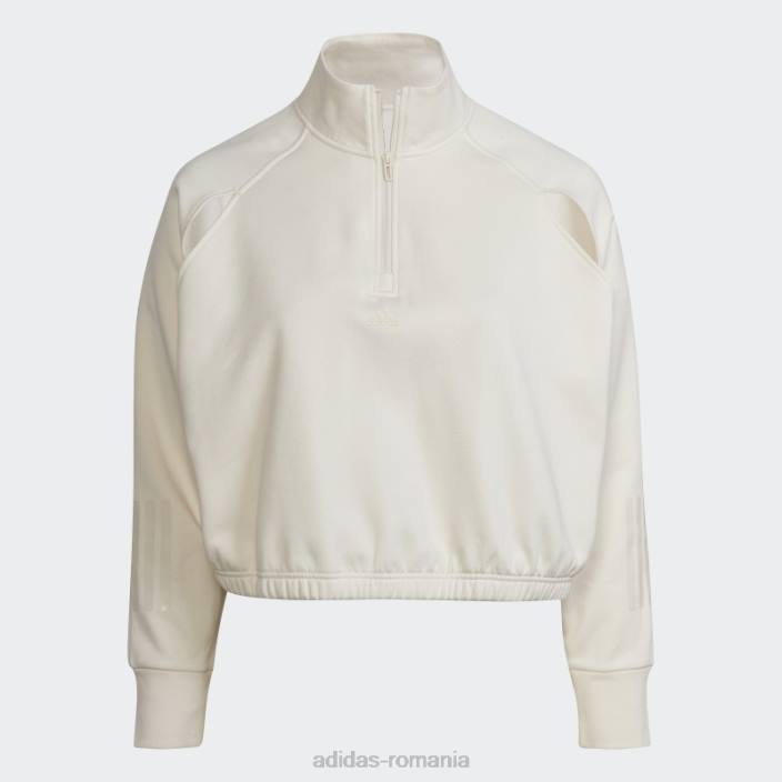 Adidas pulover fleece hyperglam (plus marime) alb femei alb 2JBN3158