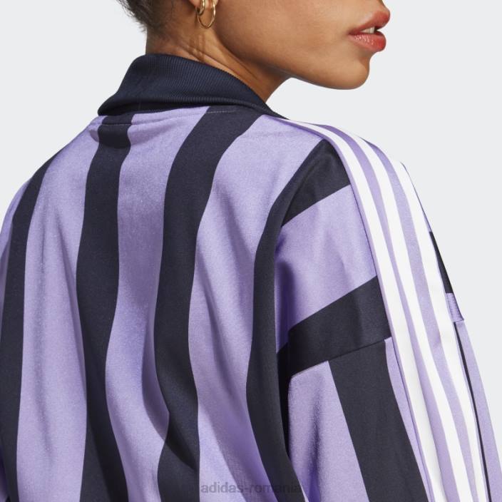 Adidas rochie din jerse jacquard violet femei violet/cerneală/alb 2JBN9818