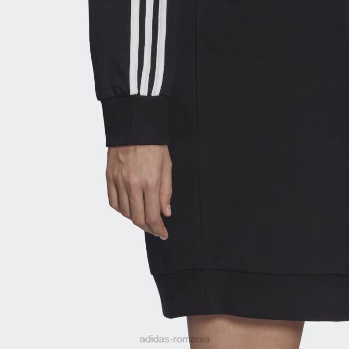 Adidas rochie neagra essentials cu 3 dungi femei alb negru 2JBN10457