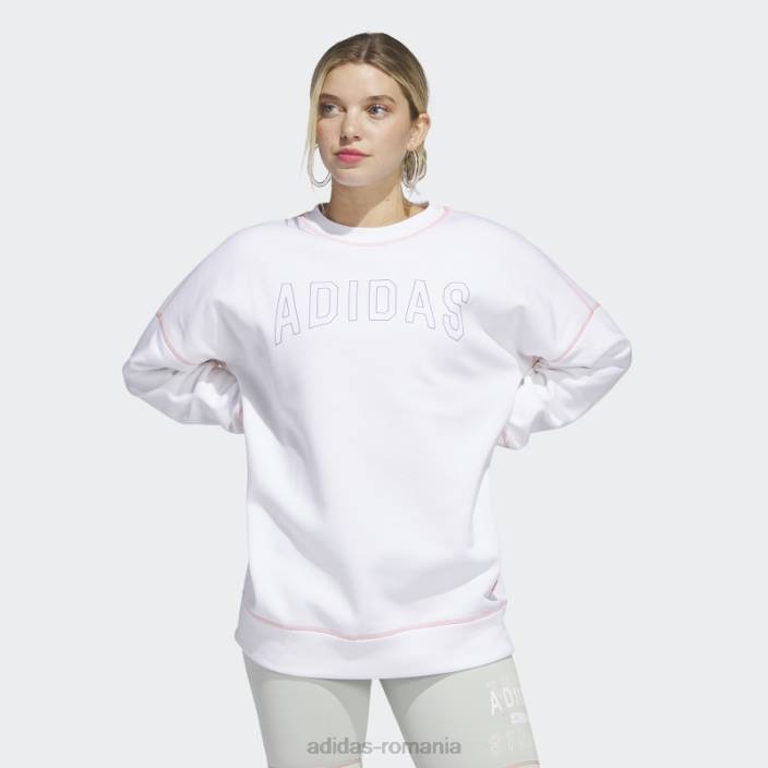 Adidas sport statement boyfriend crew hanorac alb adidas femei alb 2JBN9690