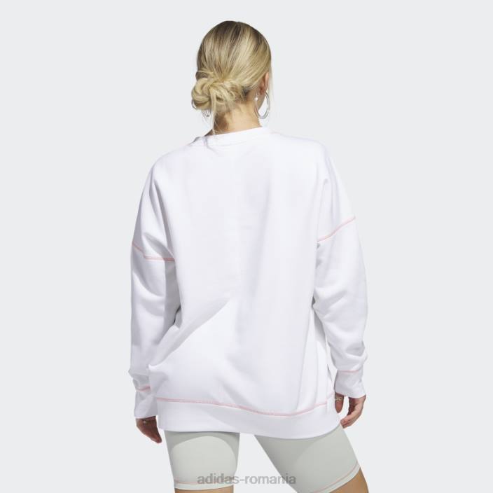 Adidas sport statement boyfriend crew hanorac alb adidas femei alb 2JBN9690
