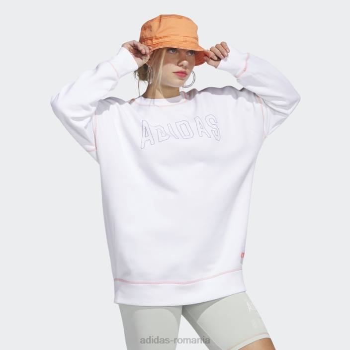 Adidas sport statement boyfriend crew hanorac alb adidas femei alb 2JBN9690
