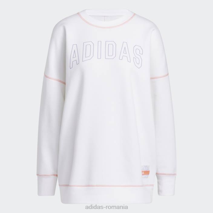 Adidas sport statement boyfriend crew hanorac alb adidas femei alb 2JBN9690