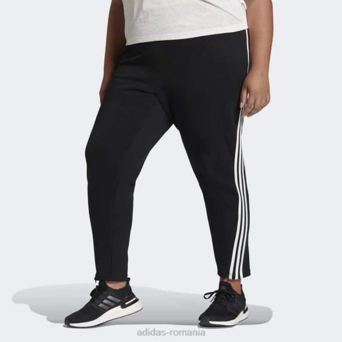 Adidas sportswear future icons pantaloni skinny cu 3 dungi (plus marime) negri femei negru 2JBN10691