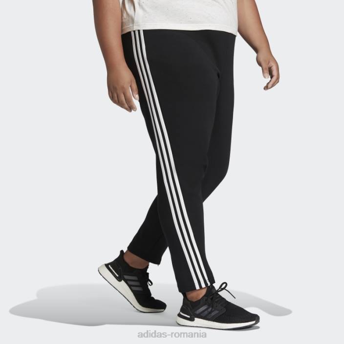 Adidas sportswear future icons pantaloni skinny cu 3 dungi (plus marime) negri femei negru 2JBN10691