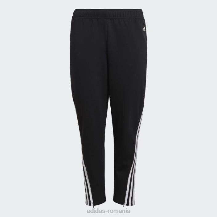 Adidas sportswear future icons pantaloni skinny cu 3 dungi (plus marime) negri femei negru 2JBN10691