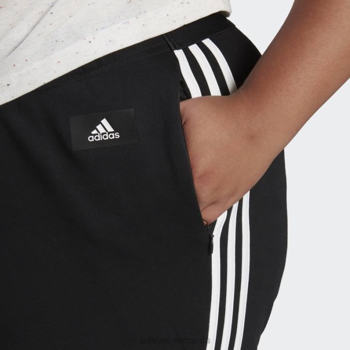Adidas sportswear future icons pantaloni skinny cu 3 dungi (plus marime) negri femei negru 2JBN10691