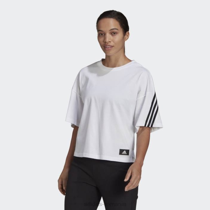 Adidas sportswear future icons tricou cu 3 dungi alb fierbinte femei alb 2JBN3706