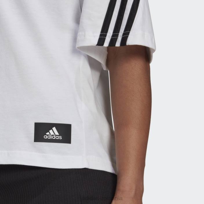 Adidas sportswear future icons tricou cu 3 dungi alb fierbinte femei alb 2JBN3706
