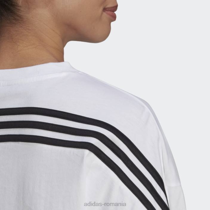 Adidas sportswear future icons tricou cu 3 dungi alb fierbinte femei alb 2JBN3706
