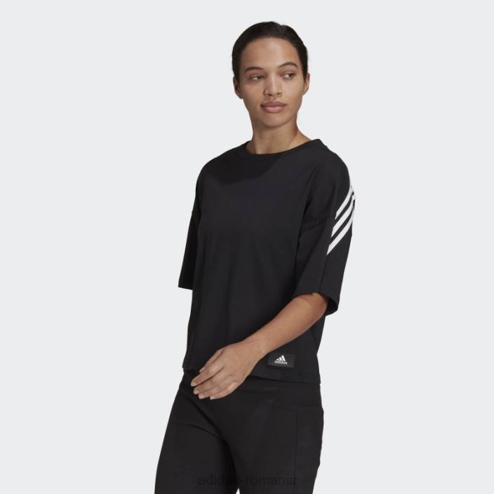 Adidas sportswear future icons tricou cu 3 dungi negru fierbinte femei negru 2JBN9224