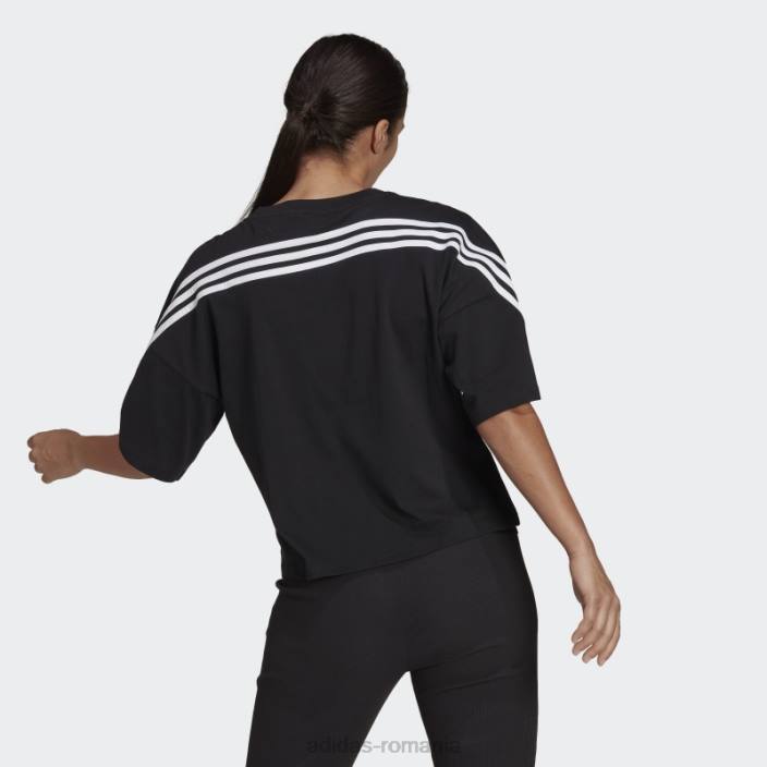 Adidas sportswear future icons tricou cu 3 dungi negru fierbinte femei negru 2JBN9224